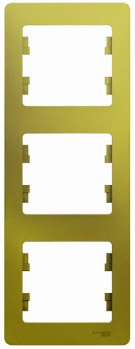 Рамка вертикальная Systeme Electric Glossa 3-м. фисташковый картинка